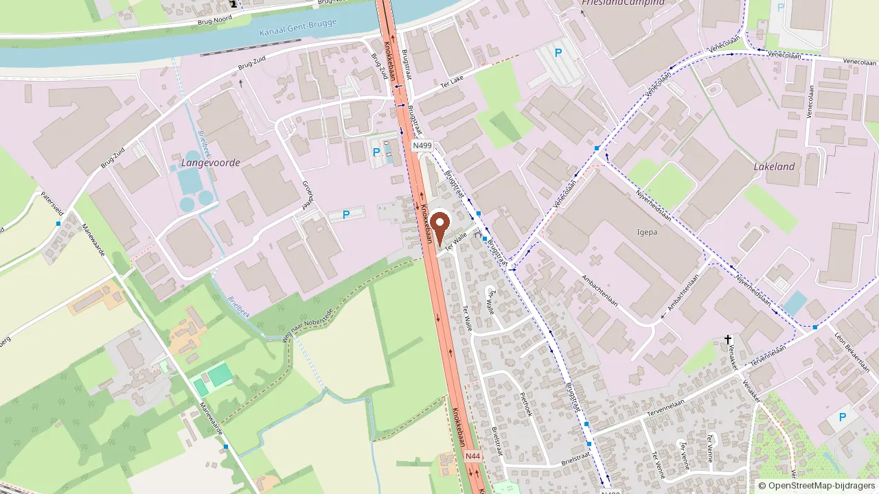 Kaart met de locatie van Ter Walle 27, 9880 Aalter